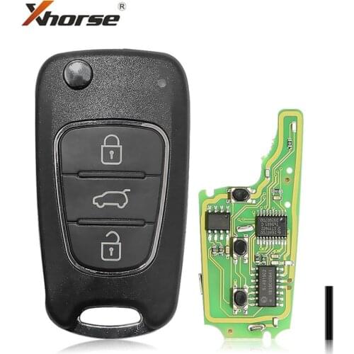 XHORSE XNHY02EN Wireless Universal Remote Key for HYUNDAI Flip 3 Buttons for VVDI Key Tool English Version 5pcs/lot