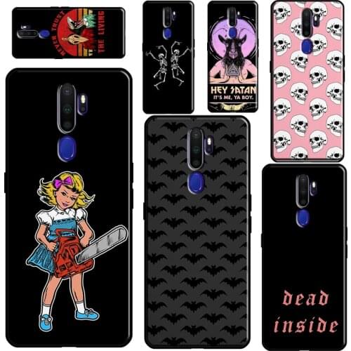 Pastel Occult Gothic Skull Aesthetic For OPPO A52 A72 A91 A5 A9 A31 A53 2020 Reno2 Z Find X2 X3 Pro A3S A5S A1K A15 A93 Case