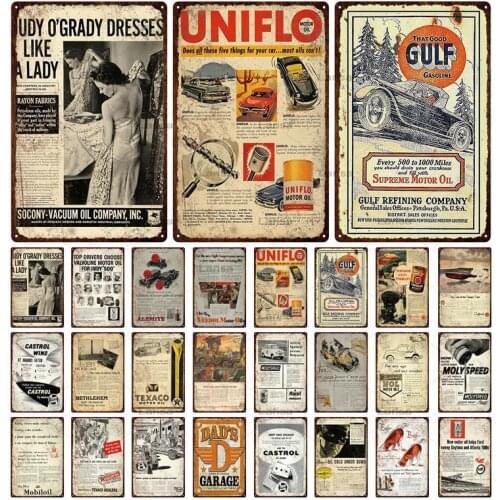 Dads Garage Tin Signs Car Repair Metal Painting Wall Art Decor Vintage Decorative Plate Car Tire Service Tin Sign Plaque