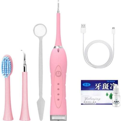 Sonic Electric Toothbrush IPX6 Waterproof Tooth Calculus Remover 4 Mode With Brushes Heads, Frosted Head, Cleaning Head, USB