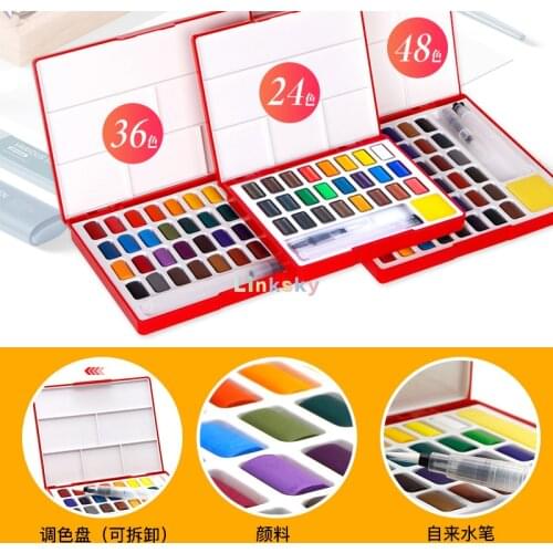 FABER CASTELL 24/36/48ColorsWatercolor Paint Set,Professional Box With Paint Brush,For Watercolor Painting Art Supplies