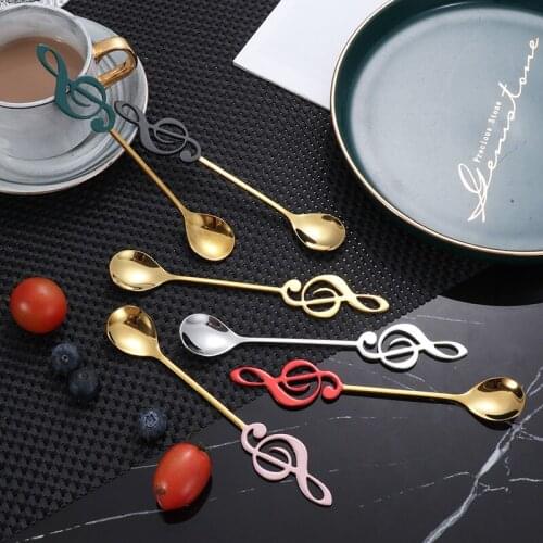 Hot Sale Coffee Dessert Tableware 304 Stainless Steel Creative Note Coffee Stirring Spoon Fashion Gift