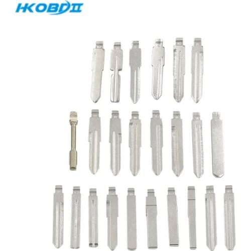 HKOBDII 24 pcs KD JMD VVDI Blade Universal Metal Uncut Flip Remote Blade