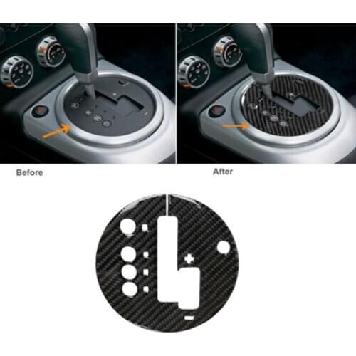 Carbon Fiber Car Interior Gear Shift Lever Panel Frame Trim Decorative Sticker For Nissan 350Z 2003-2009 (left hand drive)
