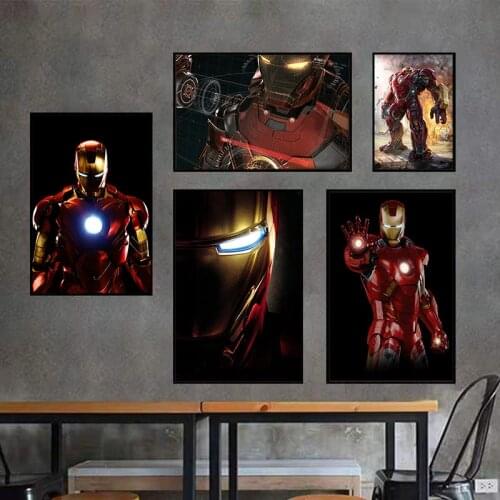 Marvel Iron Man Canvas Paintings Avengers Movie Character Image Posters and Prints Wall Art Pictures for Living Room Home Decor