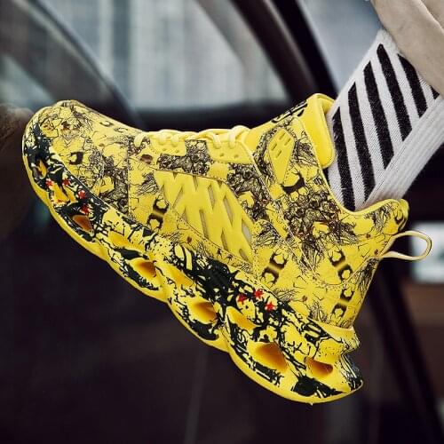 2019 New Graffiti Basket Shoes Fashion Mens Hip Hop Street Dance Shoes Professional Men Running Shoes Mesh High Quality Sneaker