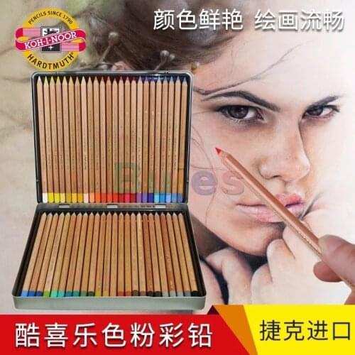 Koh-I-Noor Progresso Woodless Colored 12/24/48-Pencil Set,Tin Box, Assorted Colored Pencils, School Supplies , CS(Origin)