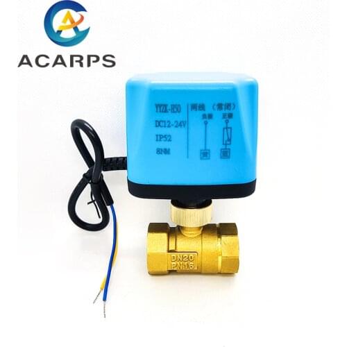 3/4" Normally Closed/Open Two Wire Motorized Ball Valve Electric Ball Valve AC220V DC12V DC24V