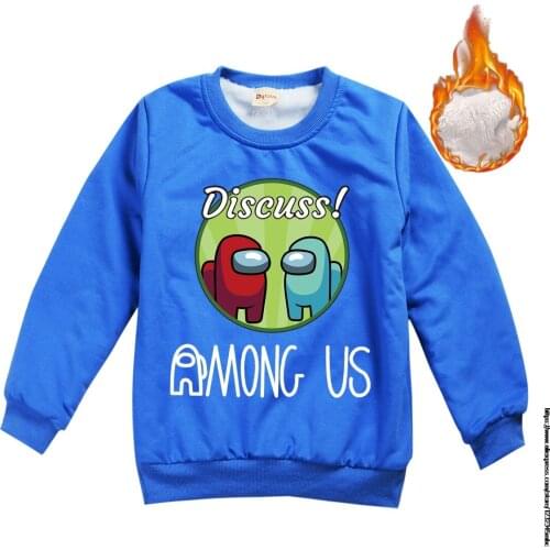 Autumn winter Among Us childrens hooded sweater long-sleeved sweater hoodie baby boy girl Keep warm plush Sweatshirt