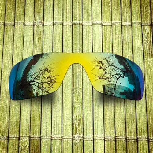 Polarized Replacement Lense For-Oakley Batwolf Sunglasses Frame True Color Mirrored Coating - Yellow Color