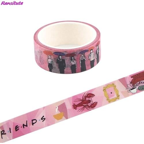 Ransitute R1433 Hot TV Show Friends Pink Washi Tapes Life Stationery Decorative Adhesive Scrapbooking DIY Paper Office Stickers