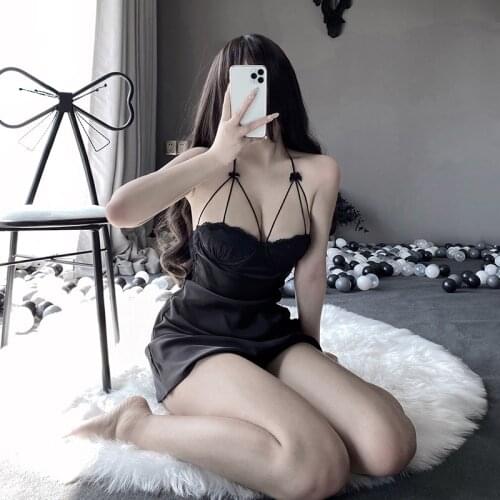 Sexy Lingerie For Women Hot Lace Hollow-Out Soft Sleepwear Erotic Transparent Underwear See Through NightGown Cosplay Costume