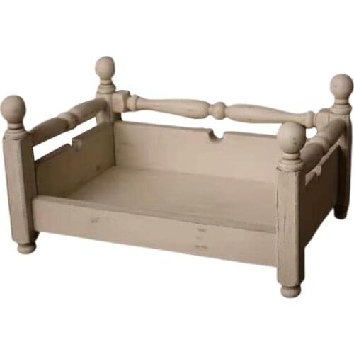 C5AA Newborn Posing Detachable Mini Bed Baby Infant Photo Shooting Props Wooden Crib