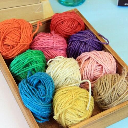 50m/Roll Natural Jute Twine Coloful Handmade Gift Tags Rope DIY Photo Wall Cord Wedding Decoration Sisal Rope