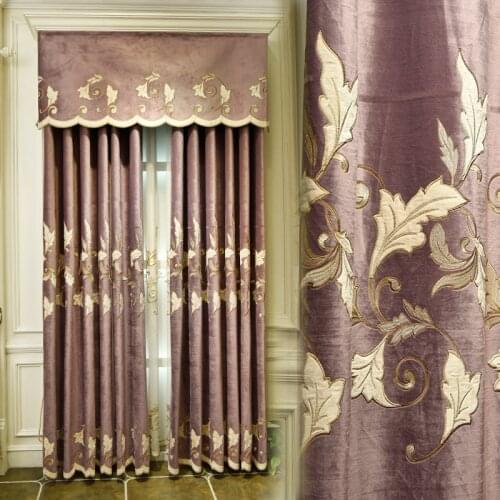 New European Style Blackout Curtains Fashion and Modern Style Living Room Bedroom Floor-to-ceiling Windows Embroidered Curtains