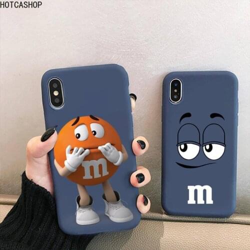 M&Ms Chocolate Phone Case For iPhone 12 11 Pro max mini XS MAX X XR 7 8 6 Plus Candy Color blue Soft Silicone Cover