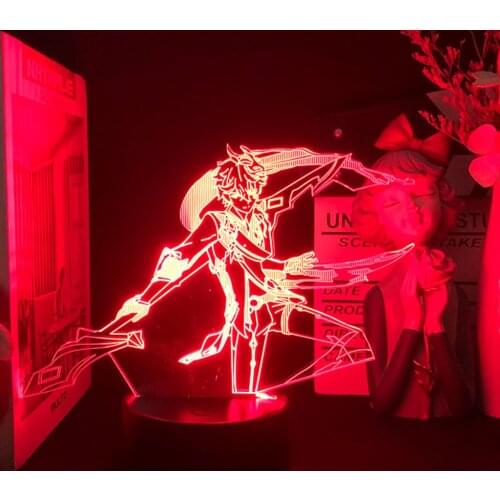 Anime Night Light Genshin Impact Attack On Titan Lamp Only Acrylic Board Demon Slayer Festival Decor Gift KUJOU SARA XIANGLING