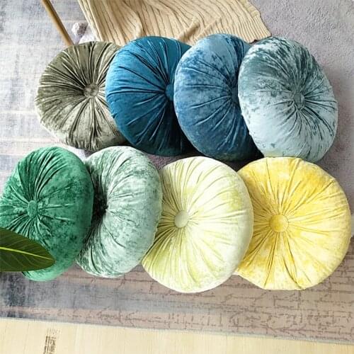 40cm round handmade small pumpkin back cushion ice velvet sofa lumbar pillow tatami seat cushion chair mat backrest