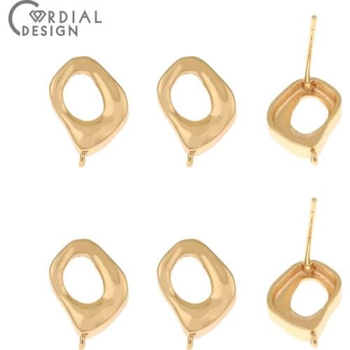 Cordial Design 50Pcs 9*14MM Jewelry Accessories/Earrings Stud/Genuine Gold Plating/DIY Making/Hand Made/Earring Findings
