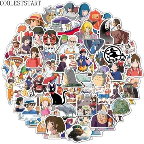 10/50Pcs/pack Hayao Miyazaki My Neighbor Totoro Little Witch Anime Stickers For Skateboard Laptop Suitcase Guitar Decal Phone