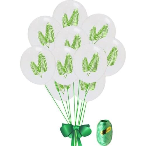 10pcs Hawaii Party Decorative Balloon Flamingo Tropical Leaf Pineapple Balloon Colorful Balloon for Hawaii Luau Party Decoration