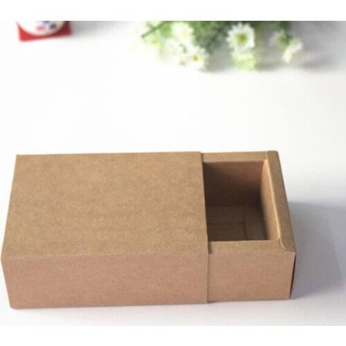 1000pcs/lot inner size9*6*4cm Kraft paper drawer box Tea Cosmetic gift Handmade soap cake food boxes packing box