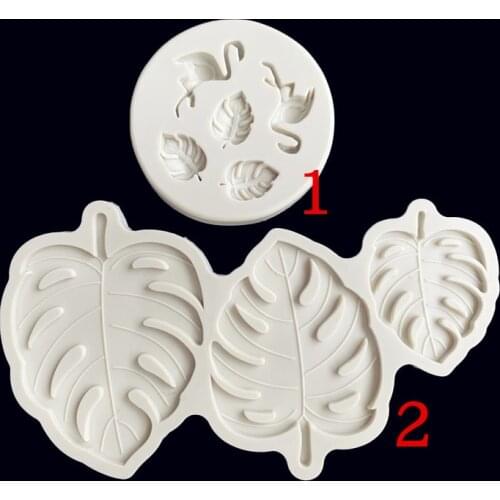2 types Turtle leaf/flamingo fondant silicone mold decoration tool chocolate mold cake clay fudge mold