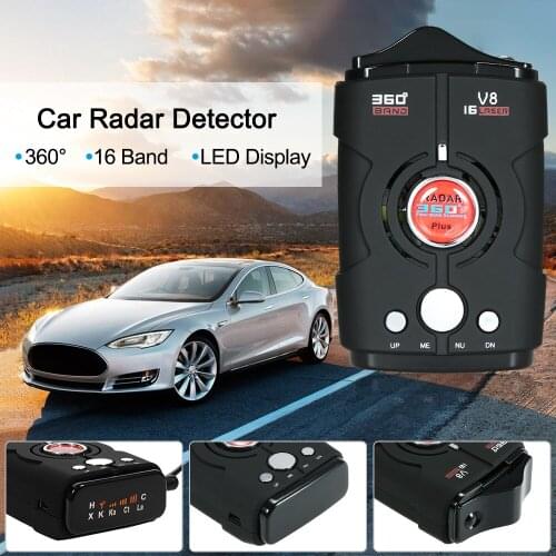 360 Degree Car Radar Detector 16 Band LED Display Anti Radar Detector XK NK Ku Ka Laser Security Russia/English Version