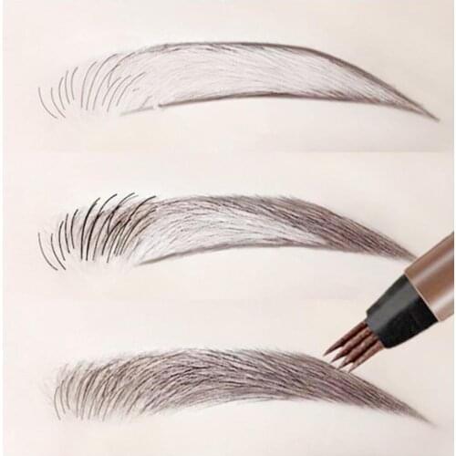 4 Forks Tip Waterproof Eyebrow Pencil Natural Eyebrow Tattoo Dark Brown Eyebrows Pen Lasting Eye Brow Cosmetics For Makeup