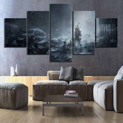 5 Piece Game Poster Canvas Paintings Tom Clancys The Division Poster Game Scene Fantasy Wall Art Paintings for Home Decor