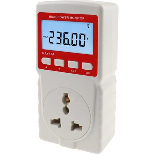 Digital Power Meter Electricity Usage Monitor Watt Voltage Tester Electrical High Power Consumption Measuring Analyzer