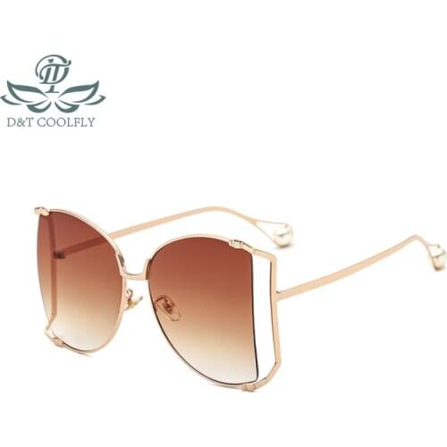 D&T 2020 New Fashion Cateye Shield Sunglasses Women Men Luxury Brand Designer Color Lens Alloy Metal Frame Sexy Sunglasses UV400