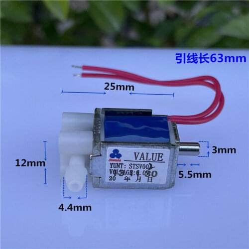DC 3.7V 5V 6V Mini Electric Solenoid Valve Normally Open Air Flow Control Air Release Valve