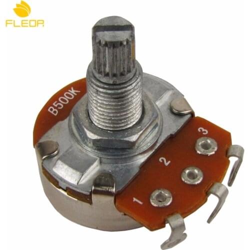 FLEOR 10pcs Big Guitar Pots Potentiometer B500K Long Shaft Guitar Audio Volume Switch Pots