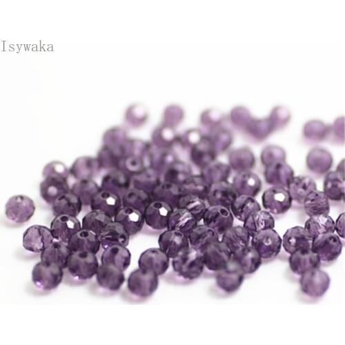 Isywaka Purple Colors 3x4mm 145pcs Rondelle Austria faceted Crystal Glass Beads Loose Spacer Round Beads Jewelry Making