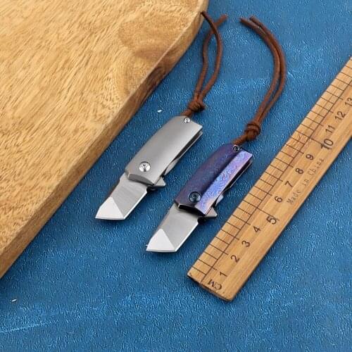 Pocket mini M390 steel TC4 titanium alloy handle portable outdoor hunting self-defense tool multifunctional fruit folding knife