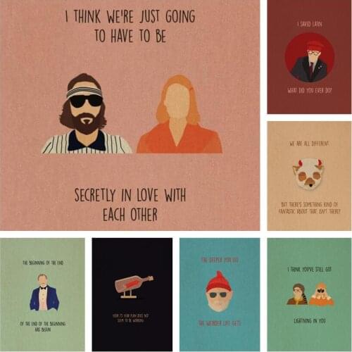 WTQ Canvas Painting Retro Poster Wes Anderson Movie Minimalist Poster Wall Decor Wall Art Picture Room Decor Home Decor