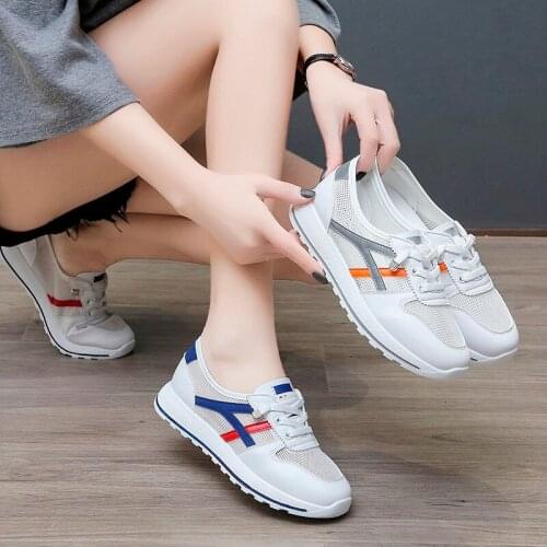 Women Shoes Summer Sneakers Breathable Casual Shoes Comfortable Walking Shoes Lazy Shoes White Flats Lightweight Footwear 35-40