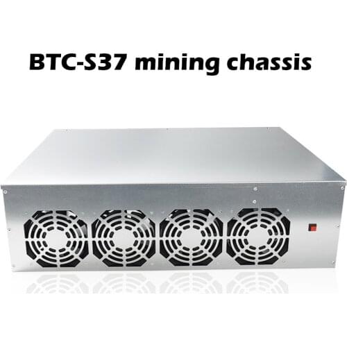 BTC-S37 Mining Chassis Combo 8 GPU Bitcoin Crypto Ethereum BTC Low Power Mining Motherboard with 4 Fans 8GB RAM mSATA SSD