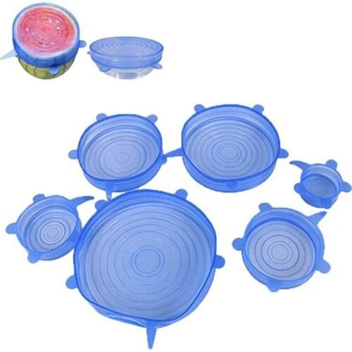 6pcs multifunctional food fresh and stretch silicone cover sleeve food cover silicone bowl cover cooking kitchen accessories