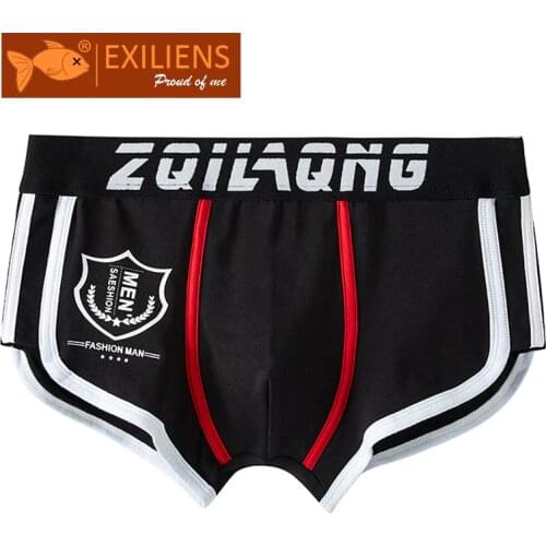 EXILIENS New Men Underwear Boxer Para Hombre Cotton Mens Boxers Team Emblem Cuecas Masculina Boxershorts Man Panties Size M-3XL