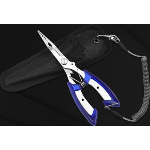 Fishing Pliers Set Multifunctional Stainless Steel Fishing Tongs Scissor Line Cutter Hook Remover Tackle+Anti-lost String Tool