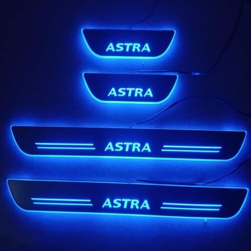 4pcs moving led lights pedal scuff plate threshould door sill for OPEL ASTRA 2016 2018 exterior Accessories car accessories