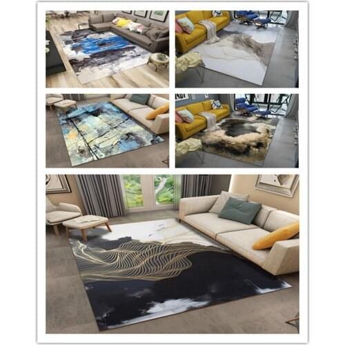 New Chinese carpet living room sofa coffee table blanket Modern fashion style ins cushion bedroom net red pad ink Painting rug