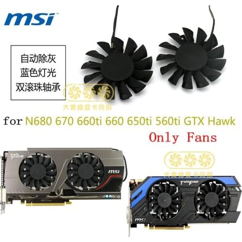 Original for MSI N680 N670 N660ti N660 N650ti N560ti GTX Hawk Graphics card cooling fan PLD08010B12HH DC12V 0.35A