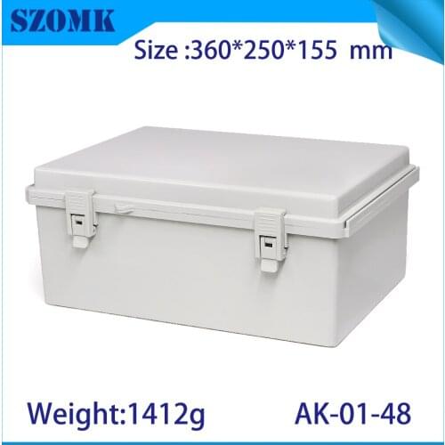 360*250*155mm IP65 hinged lockable plastic electrical box abs waterproof enclosure plastic junction housing szomk equipment box