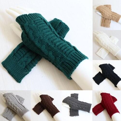Fingerless Gloves Women Winter Autumn Arm Warmer Twist Fingerless Knit Mitten Practical Casual Gloves Soft Riding Mitten