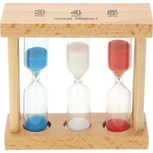 1/3/5 3/4/5 Minute Wood Hourglass Sandglass Sand Clock Timers Kids Gifts Home Decoration Ornament Colorful Hourglass