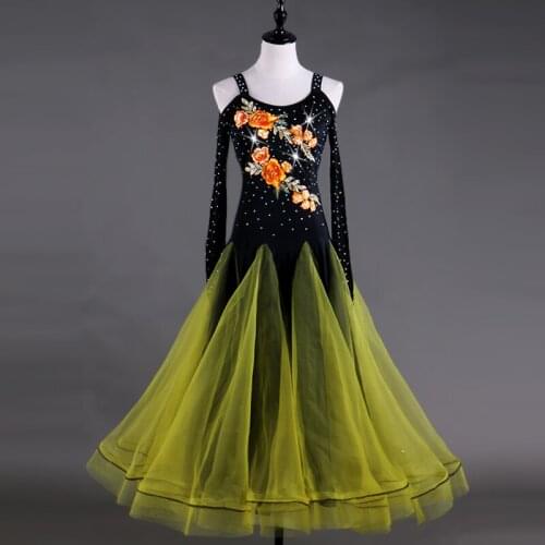 Strapless Embroidery Ballroom Dance Dress Match Performance Serve Modern Dance dress New Pattern Ballroom Dance dress