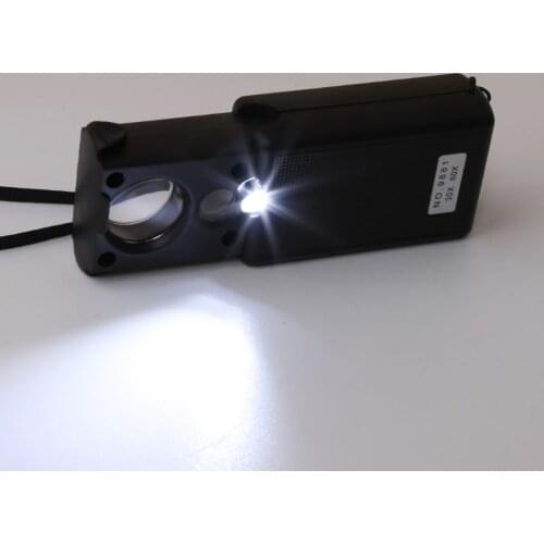 30x 60x Magnifier LED Portable Magnifying Jeweler Microscope Currency Detector